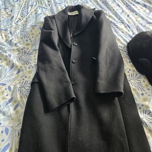 Dolce & gabbana long black wool coat